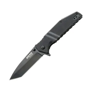 Bear & Son 61503 Folding Knife 3.5" Tanto Point 440 Black Blade G-10 Handle Black