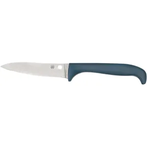 Spyderco Counter Critter Fixed Blade Knife 3.95" Drop Point 7Cr17MoV Satin Blade ABS Plastic Handle Blue