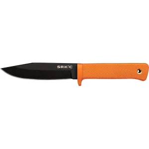 Cold Steel Exclusive SRK Compact Fixed Blade Knife 5" Clip Point SK-5 High Carbon Black Tuff-EX Blade Kray-Ex Handle Orange