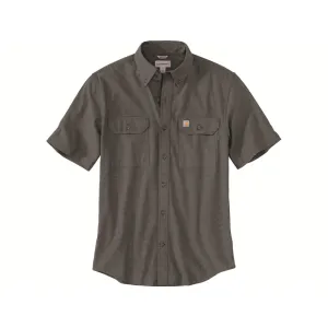 Carhartt Men's Loose Fit Midweight Chambray Short Sleeve Shirt Black Chambray 2XL