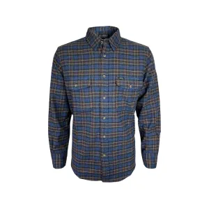 MidwayUSA Men's Flannel Shirt Navy/Tan XL Tall
