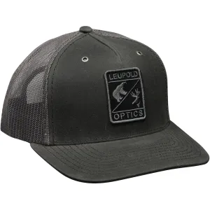Leupold Mens Wildlife Waxed Canvas Trucker Hat Rhino/Charcoal