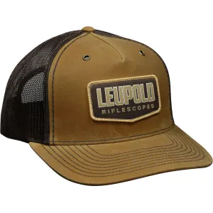 Leupold Mens Riflescopes Waxed Canvas Trucker Hat Whiskey/Brown
