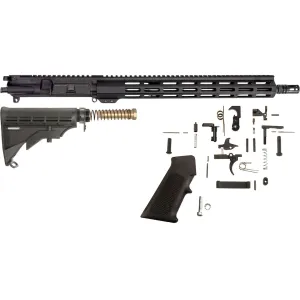 AR-STONER AR-15 Build Kit with Upper Receiver Assembly 300 AAC Blackout 16" Barrel Carbine Length 15" M-LOK Handguard, Complete Lower Receiver Parts Kit, Stock Assembly 6-Position Mil-Spec Collapsible