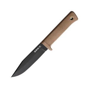Cold Steel SRK Compact Fixed Blade Knife 5" Clip Point SK-5 Black Blade Kray-Ex Handle Desert Tan