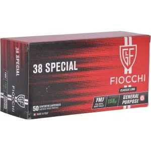Fiocchi Range Dynamics 38 Special Ammo 158 Grain Full Metal Jacket Box of 50