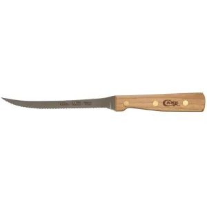 Case Kitchen Tomato Knife 5.5" Serrated Drop Point Stainless Steel Blade Wood Handle Brown