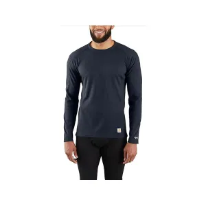 Carhartt Men's Force Midweight Waffle Long Sleeve Base Layer Shirt Navy 2XL