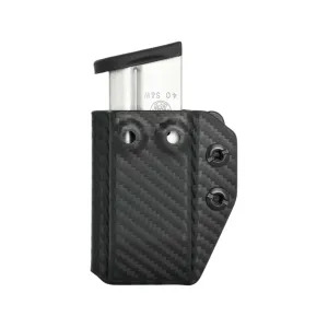 Rounded IWB/OWB Magazine Holster Ambidextrous 9mm/.40 S&W Double Stack Kydex Carbon Fiber