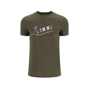 Simms Men's Hook & Loop Short Sleeve Crew Neck T Shirt Military Heather XL