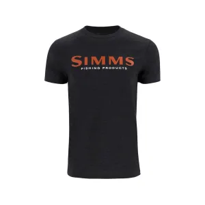 Simms Men's Logo Short Sleeve Crew Neck T Shirt Dark Gunmetal Heather Large