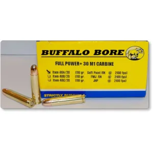 Buffalo Bore 30 Carbine Ammo 110 Grain Jacketed Soft Point Box of 20