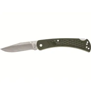 Buck Knives 110 Slim Select Pocket Knife 3.75" Clip Point 420HC Satin Blade Glass Reinforced Nylon (GRN) Handle Green