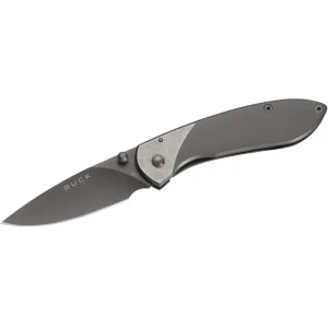 Buck Knives 327 Nobleman Pocket Knife 2.625" Drop Point 7Cr17MoV Stainless Titanium Blade Stainless Steel Handle Black