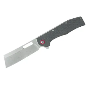 American Buffalo Knife & Tool D-Force Pocket Knife 3.5" Cleaver D2 Satin Blade G-10 Handle Black