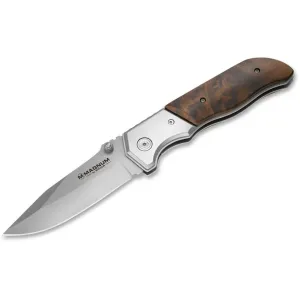 Boker Knives Forest Ranger Pocket Knife 3.82" Modified Clip Point 440A Satin Blade Wood Handle Brown