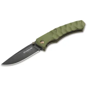 Boker Knives Iguanodon Pocket Knife 3.15" Drop Point 440A Gray Blade G-10 Handle Olive Drab