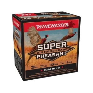 Winchester Super Pheasant Diamond Grade 20 Gauge Ammo 2-3/4" #5 Copper Plated Lead Shot 1 oz Box of 25