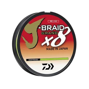 Daiwa J-Braid X8 Grand Braided Fishing Line 8lb 300yd Chartreuse