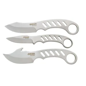 Bear Edge 3 Piece Field Dressing Knife Set 440 Stainless Steel Blades and Handles