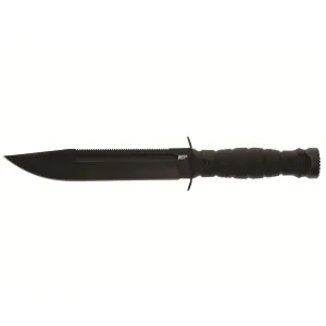 Smith & Wesson Special Ops Survival Fixed Blade Knife 7" Spine Serrated Clip Point 8Cr13MoV Black Blade ABS Rubber Handle Black