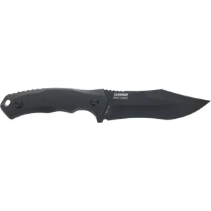 Schrade Steel Driver Fixed Blade Knife 4" Modified Clip Point AUS-8 Black Oxide Blade G-10 Handle Black