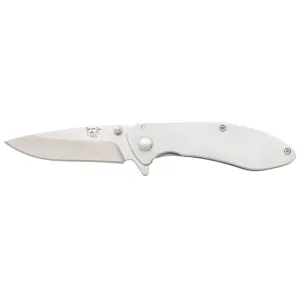Bear & Son 112 Pocket Knife 2.875" Drop Point 440HC Satin Blade Stainless Steel Handle Stainless