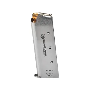 Nighthawk Custom 1911 Officer Magazine 45 ACP 7-Round Stainless Steel