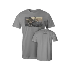 Muley Freak Men's Sasquatch Full Draw Short Sleeve Crew Neck T Shirt Warm Gray 2XL