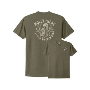 Muley Freak Men's Til' I'm Dead Short Sleeve Crew Neck T Shirt Green Medium