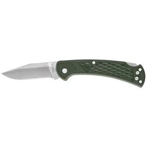 Buck Knives 112 Slim Ranger Pocket Knife 3" Clip Point 420HC Satin Blade Glass Reinforced Nylon (GRN) Handle OD Green