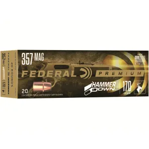 Federal Premium HammerDown 357 Magnum Ammo 170 Grain Bonded Jacketed Soft Point Box of 20