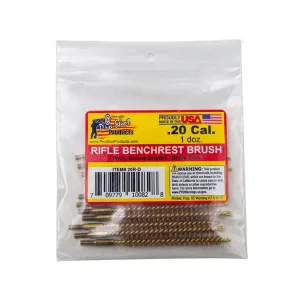 Pro-Shot Benchrest Quality Rifle Bore Brush 20 Caliber 5-40 Threads Bronze Pack of 12