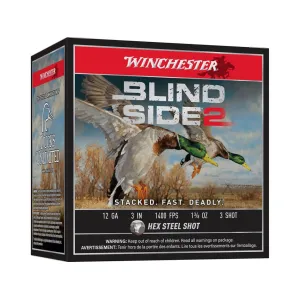 Winchester Blind Side 2 Ammunition 12 Gauge 3" 1-3/8 oz #3 Steel Shot Box of 25