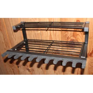 HySkore 10 Gun Rack and Shelf Unit Metal Frame with Foam Padding Black Frame