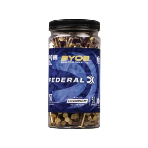 Federal BYOB 22 Winchester Magnum Rimfire (WMR) Ammo 50 Grain Jacketed Hollow Point Case of 2000 (8 Bottles of 250)