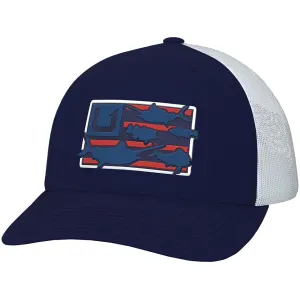 Huk Mens Trophy Flag Trucker Hat Naval Academy