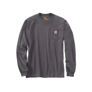 Carhartt Men's Loose Fit Heavyweight Long Sleeve Crew Neck Pocket T Shirt Carbon Heather XL Tall