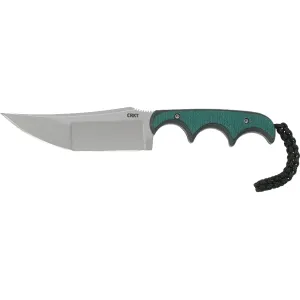 CRKT Minimalist Katana Fixed Blade Knife 3.56" Katana 8Cr13MoV Bead Blasted Blade Resin Infused Fiber Handle Black/Green