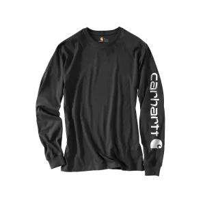 Carhartt Men's Loose Fit Heavyweight Logo Sleeve Graphic Long Sleeve Crew Neck T Shirt Black 2XL
