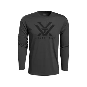 Vortex Optics Men's Core Logo Long Sleeve Crew Neck T Shirt Charcoal Heather XL