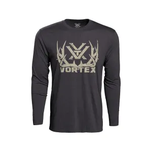 Vortex Optics Men's Full Tine Long Sleeve Crew Neck T Shirt Charcoal Heather 2XL