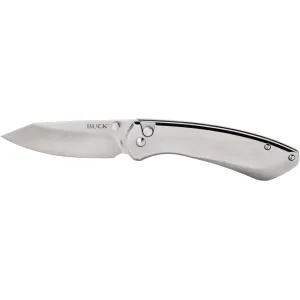 Buck Knives 744 Sovereign Folding Knife 3.225" Modified Clip Point 7Cr17MoV Satin Blade Stainless Steel Handle Stainless
