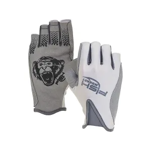 Fish Monkey Men's Pro 365 Guide Fishing Fingerless Gloves Light Gray Large