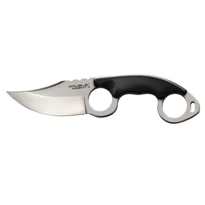 Cold Steel Double Agent Fixed Blade Knife 3" Clip Point AUS-8 Satin Blade Grivory Handle Black