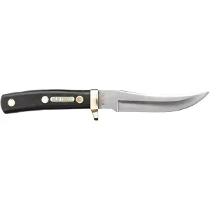 Old Timer Mountain Lion Fixed Blade Knife 5" Clip Point 7Cr17MoV Polished Blade Delrin Handle Black
