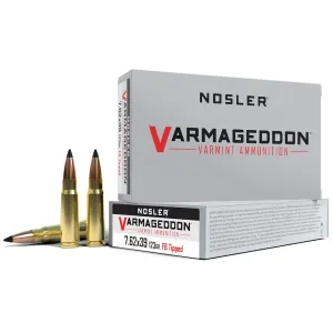 Nosler Varmageddon 7.62x39mm Ammo 123 Grain Nosler Varmageddon Polymer Tip Box of 20