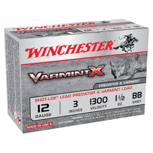 Winchester Varmint X 12 Gauge Ammo 3" BB Lead Shot 1-1/2 oz Box of 10