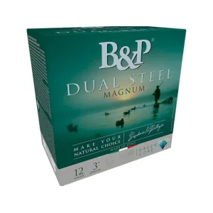 B&P Dual Steel 12 Gauge Ammo 3" #2 and #3 Steel Shot 1-1/8 oz Box of 10
