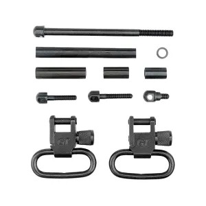 GrovTec Sling Swivel Set Thompson Center Contender Fore End and Grip Bolt Sling Swivel Studs 1" Locking Swivels Steel Black